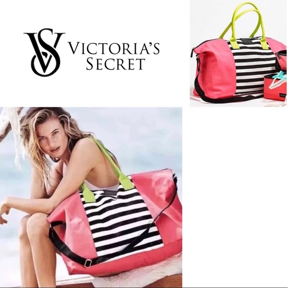 Victoria's Secret Handbags - Victoria’s Secret Large Striped Getaway Travel Bag